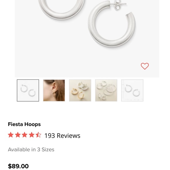 Brand new with box and pouch.  1 inch James Avery Fiesta hoop earrings. - Picture 4 of 4